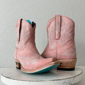 Lane LEXINGTON Womens Cowboy Bootie 6.5 Pink Western Cowgirl Short Ankle Boots